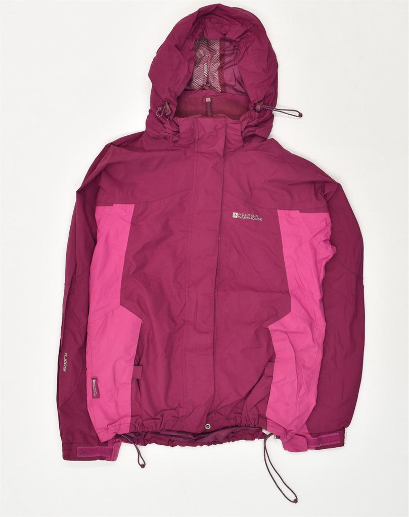 MOUNTAIN WAREHOUSE Womens Hooded Rain Jacket UK 12 Medium Pink Nylon | Vintage Mountain Warehouse | Thrift | Second-Hand Mountain Warehouse | Used Clothing | Messina Hembry 