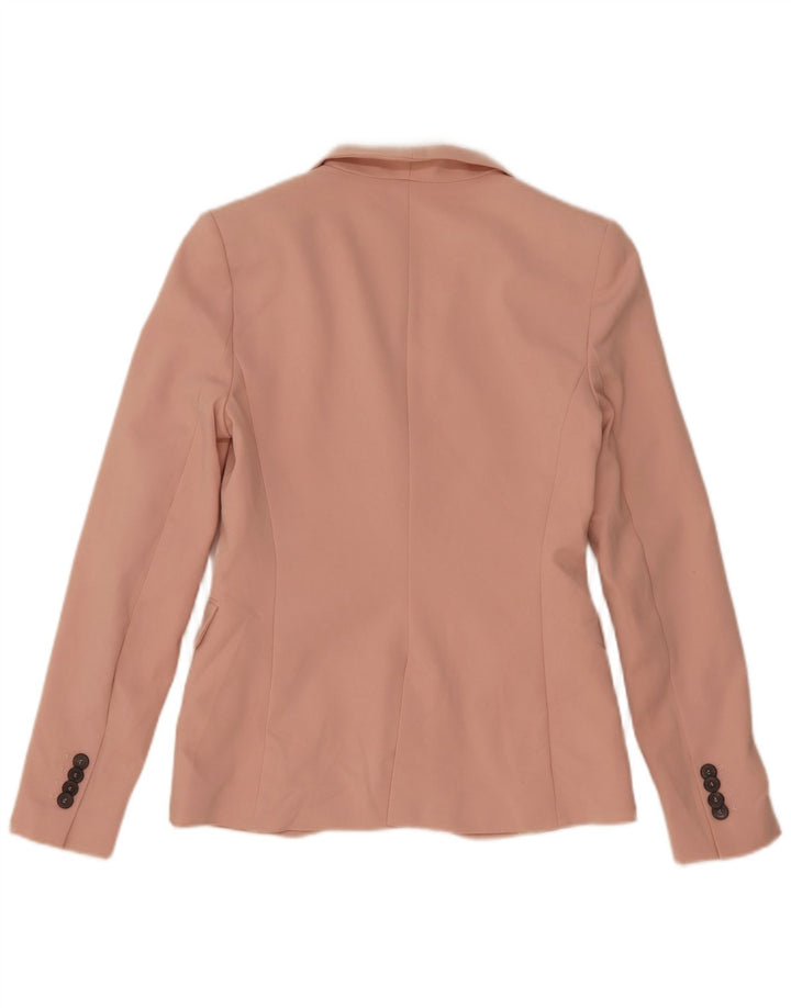 Zara Womens 1 Button Blazer Jacket UK 8 Small Pink Viscose