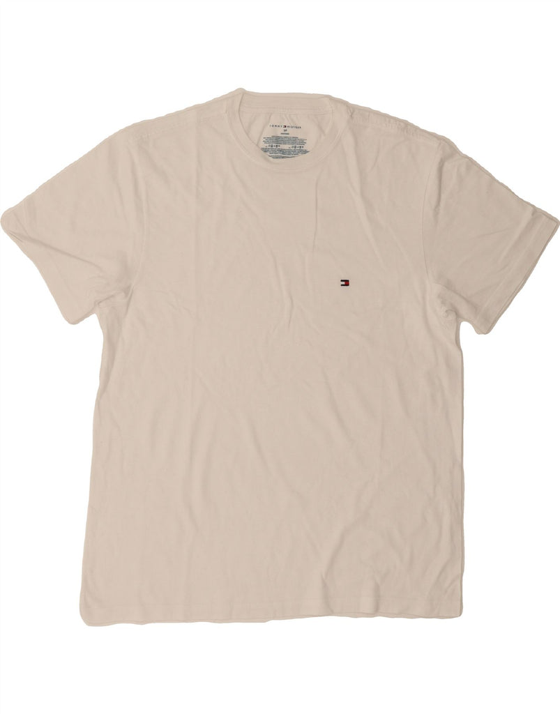 TOMMY HILFIGER Mens T-Shirt Top Small White Cotton Vintage Tommy Hilfiger and Second-Hand Tommy Hilfiger from Messina Hembry 
