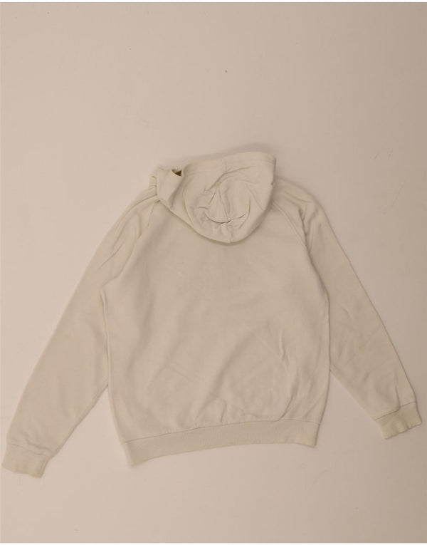 Adidas Boys Graphic Hoodie Jumper 11-12 Years Off White Cotton
