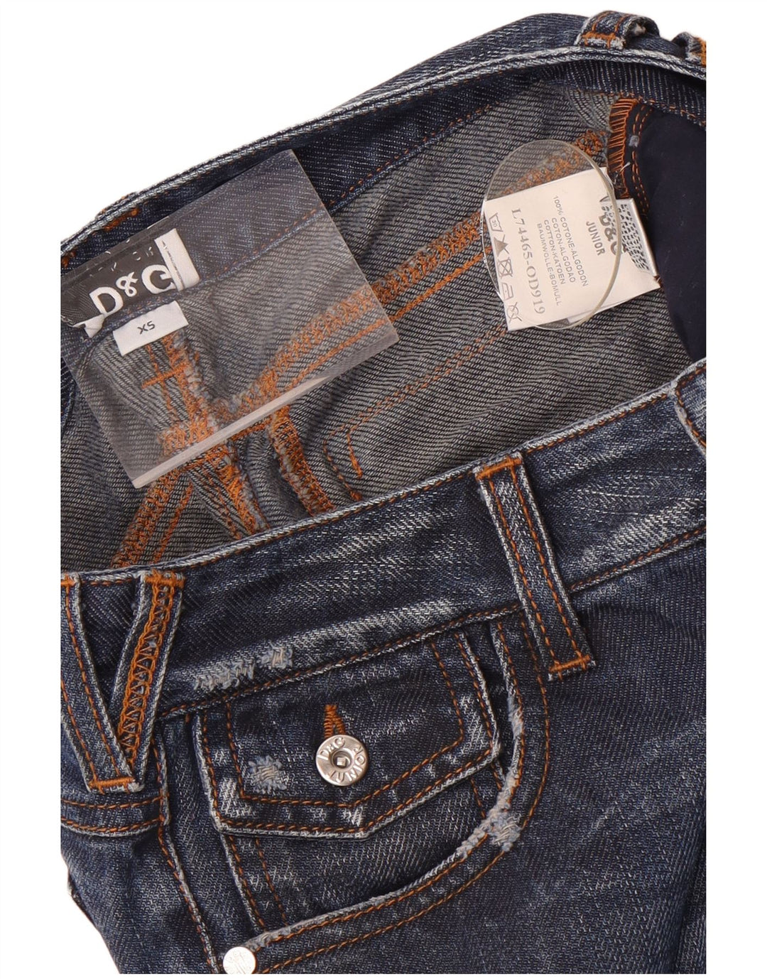 Dolce & Gabbana Womens Straight Jeans XS W26 L30 Blue Patchwork Cotton