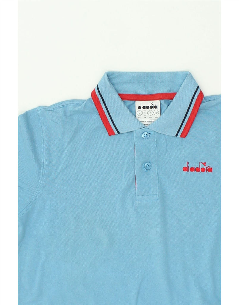 DIADORA Boys Polo Shirt 12-13 Years Large Blue Cotton | Vintage Diadora | Thrift | Second-Hand Diadora | Used Clothing | Messina Hembry 