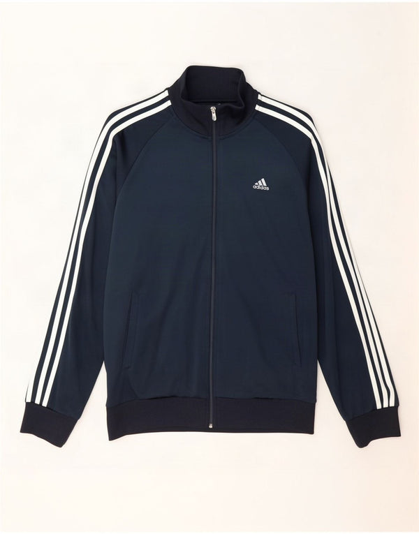 Adidas Mens Tracksuit Top Jacket Medium Navy Blue Polyester
