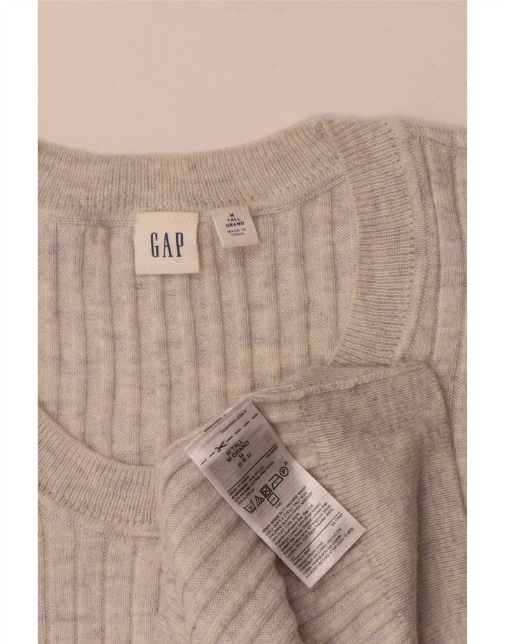 Gap Womens Tall Crew Neck Jumper Sweater UK 14 Medium Grey Nylon
