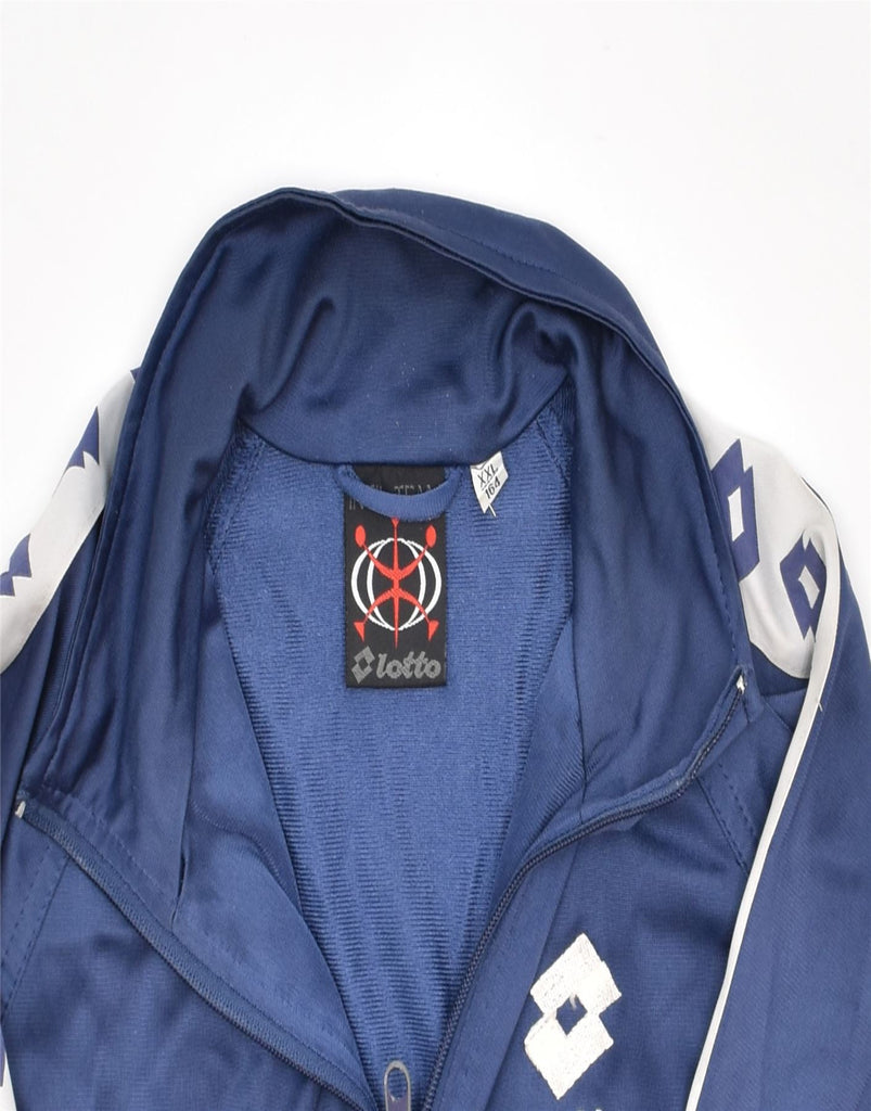 LOTTO Boys Tracksuit Top Jacket 13-14 Years 2XL Blue Polyester | Vintage | Thrift | Second-Hand | Used Clothing | Messina Hembry 