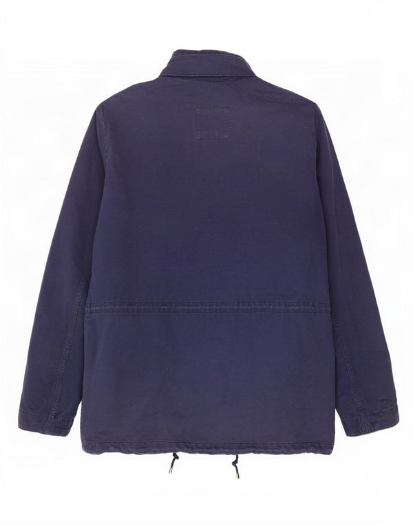 Marks & Spencer Mens Hooded Military Utility Jacket UK 42 XL Navy Blue