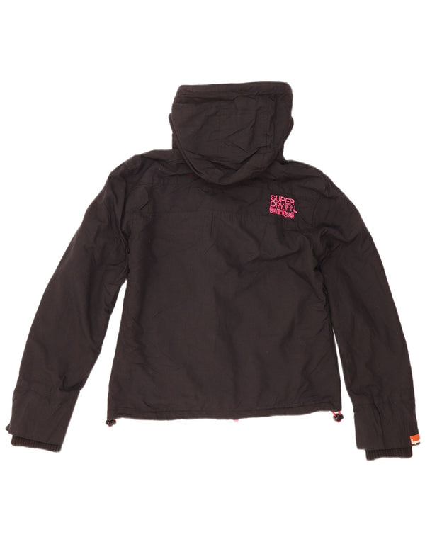 Superdry Womens The Windcheater Windbreaker Jacket UK 14 Medium Black