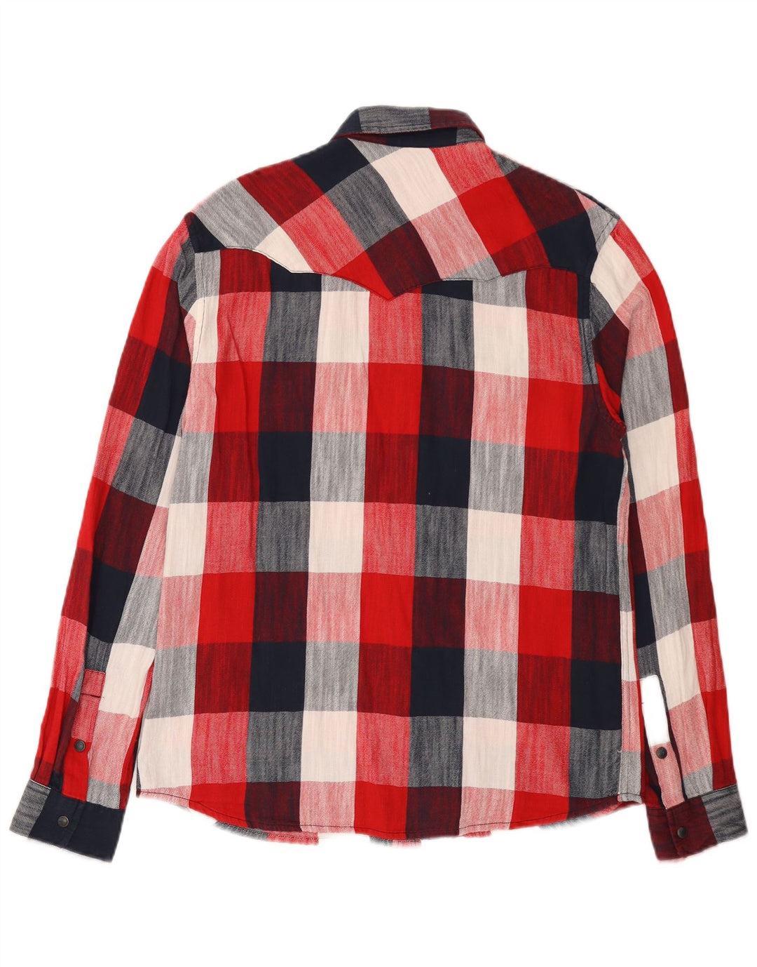 Wrangler Mens Regular Fit Flannel Shirt Small Red Check Cotton