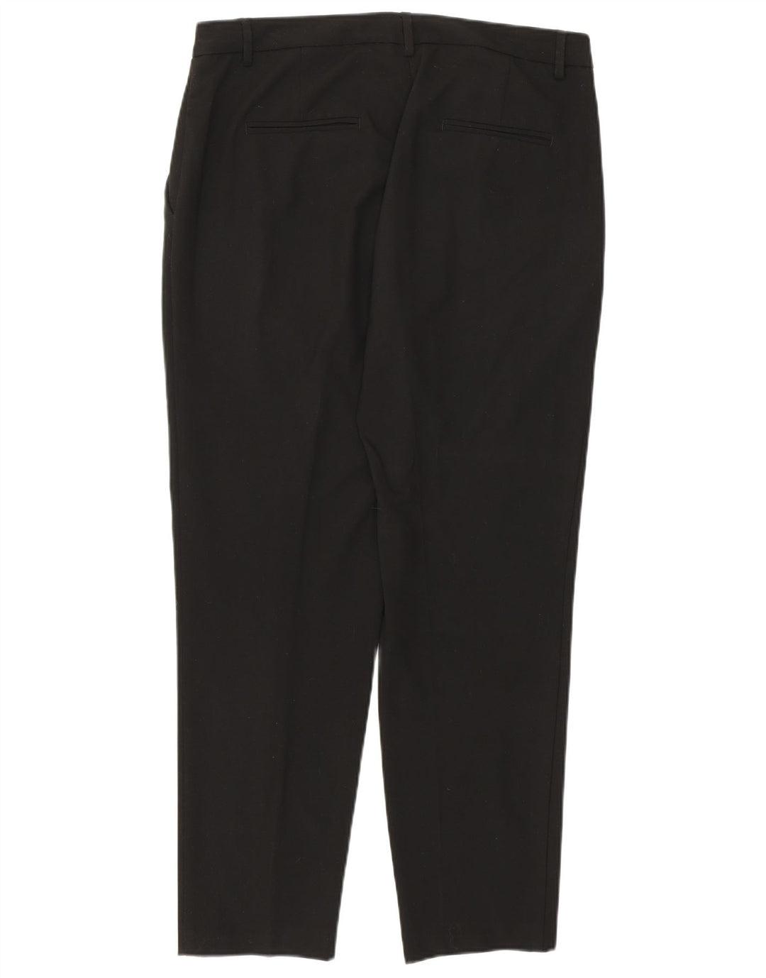 BENETTON Womens Straight Suit Trousers UK 14 Large W32 L27 Black Polyester