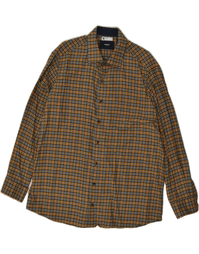 WALBUSCH Mens Comfort Fit Shirt Size 43/44 Large Brown Check Cotton | Vintage Walbusch | Thrift | Second-Hand Walbusch | Used Clothing | Messina Hembry 