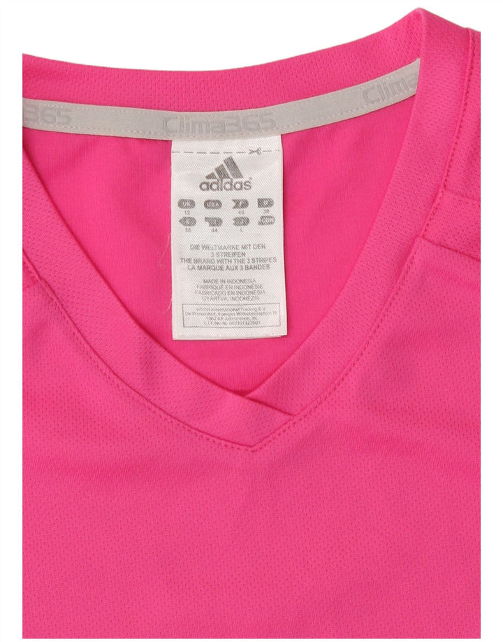 Adidas Womens Clima 365 T-Shirt Top UK 12 Medium Pink Polyester