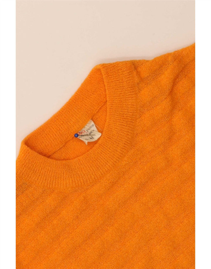 Vintage Womens Crew Neck Jumper Sweater IT 46 Large Orange Striped