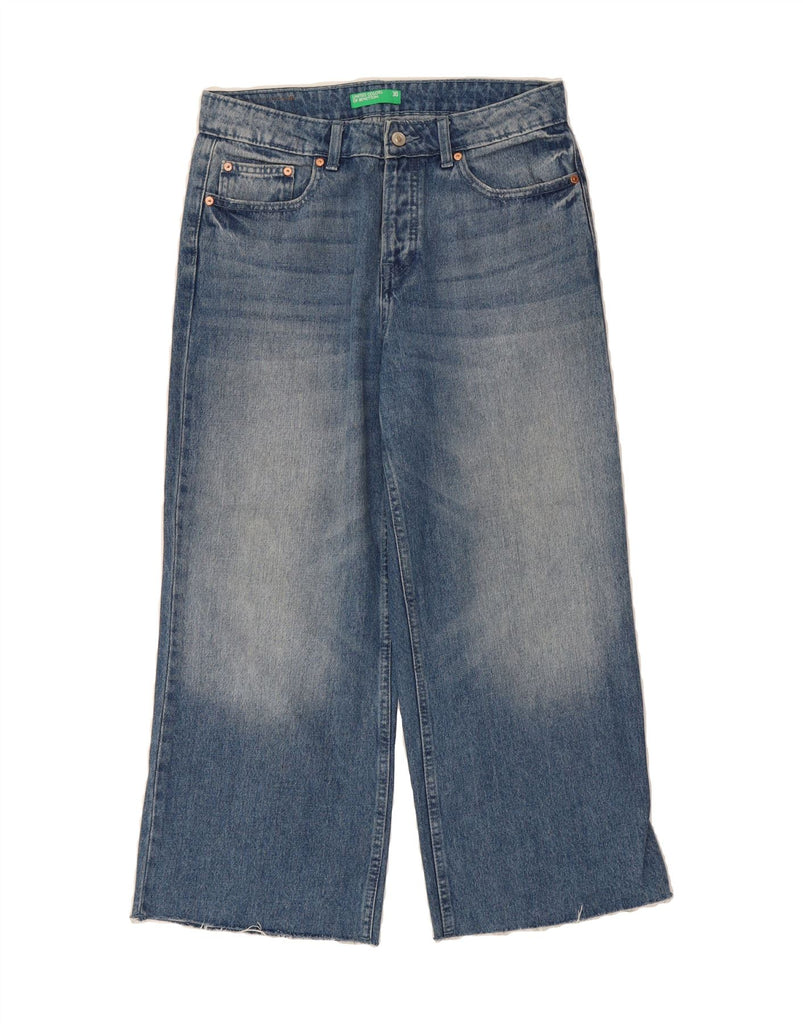 BENETTON Womens Wide Leg Cropped Jeans W30 L24 Blue Vintage Benetton and Second-Hand Benetton from Messina Hembry 