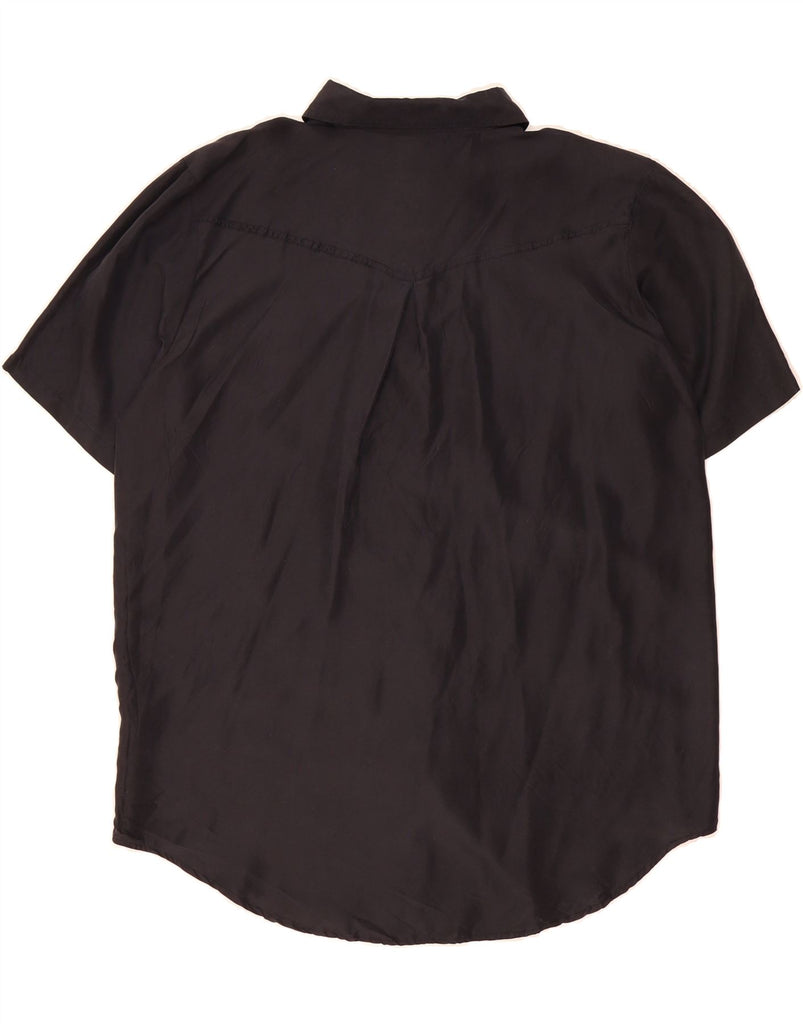 NEW FAST Womens Short Sleeve Shirt EU 38 Medium Black Silk Vintage New Fast and Second-Hand New Fast from Messina Hembry 