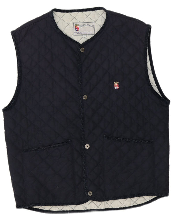 Armata Di Mare Mens Quilted Gilet IT 54 2XL Navy Blue Polyester