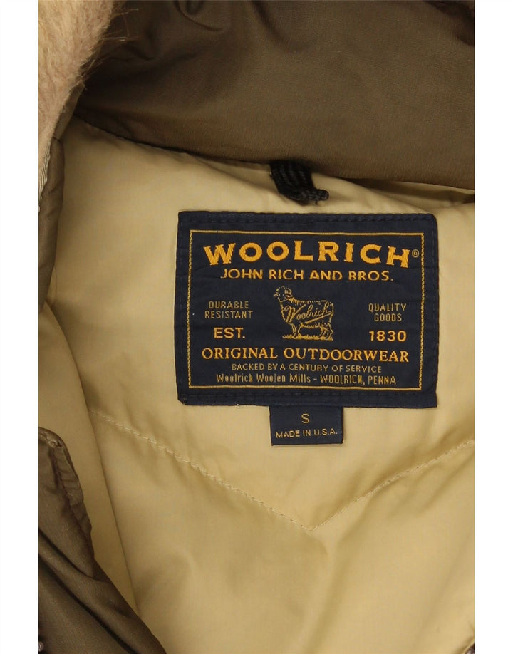 Woolrich Mens Hooded Padded Coat UK 36 Small Khaki