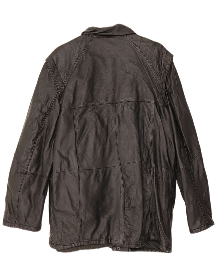 Vintage Mens Leather Jacket IT 50 Large Black Leather