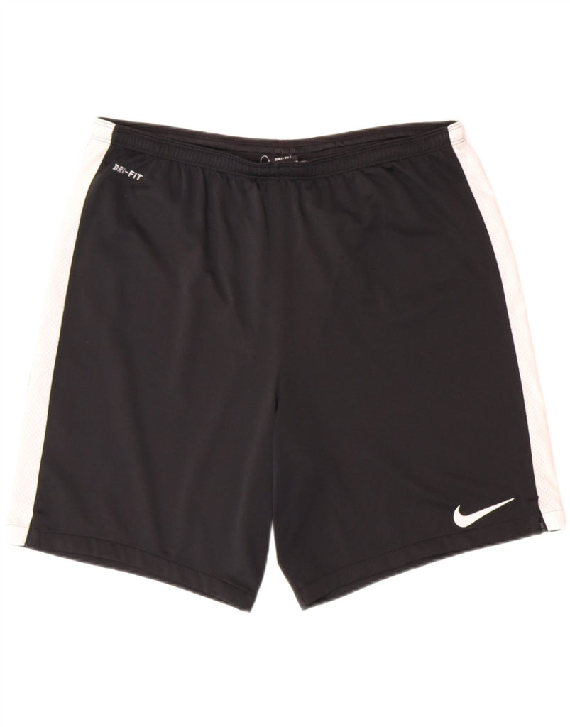 NIKE Mens Dri Fit Sport Shorts XL Black Colourblock Polyester Vintage Nike and Second-Hand Nike from Messina Hembry 