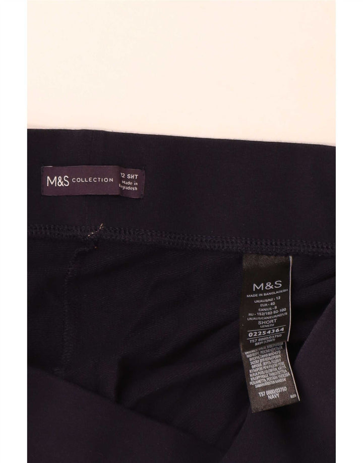 Marks & Spencer Womens Tracksuit Trousers UK 12 Medium Navy Blue Cotton