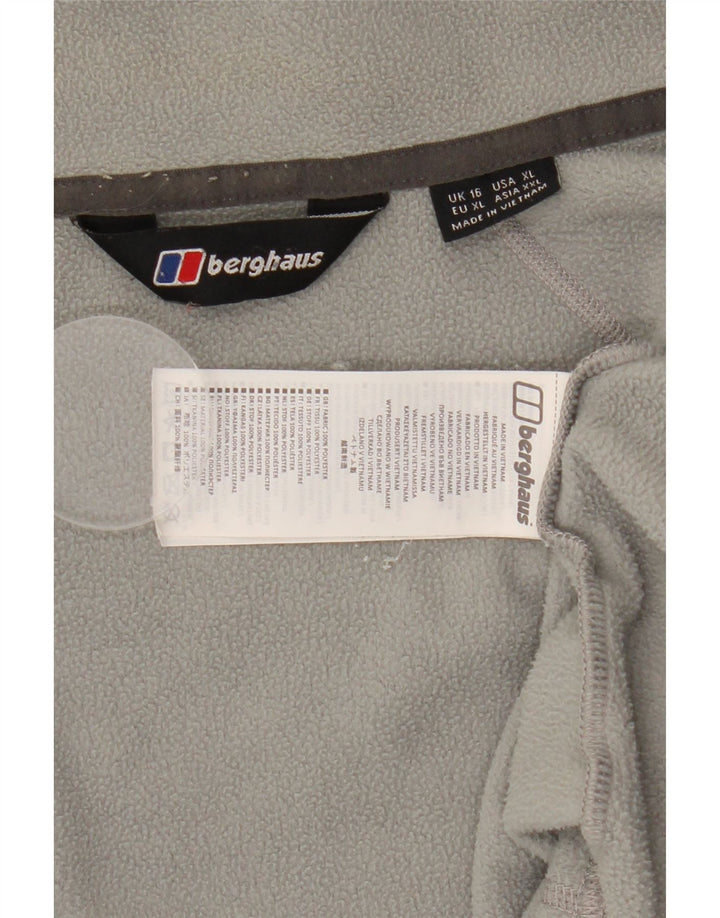 BERGHAUS Womens Fleece Jacket UK 16 Large  Grey Polyester