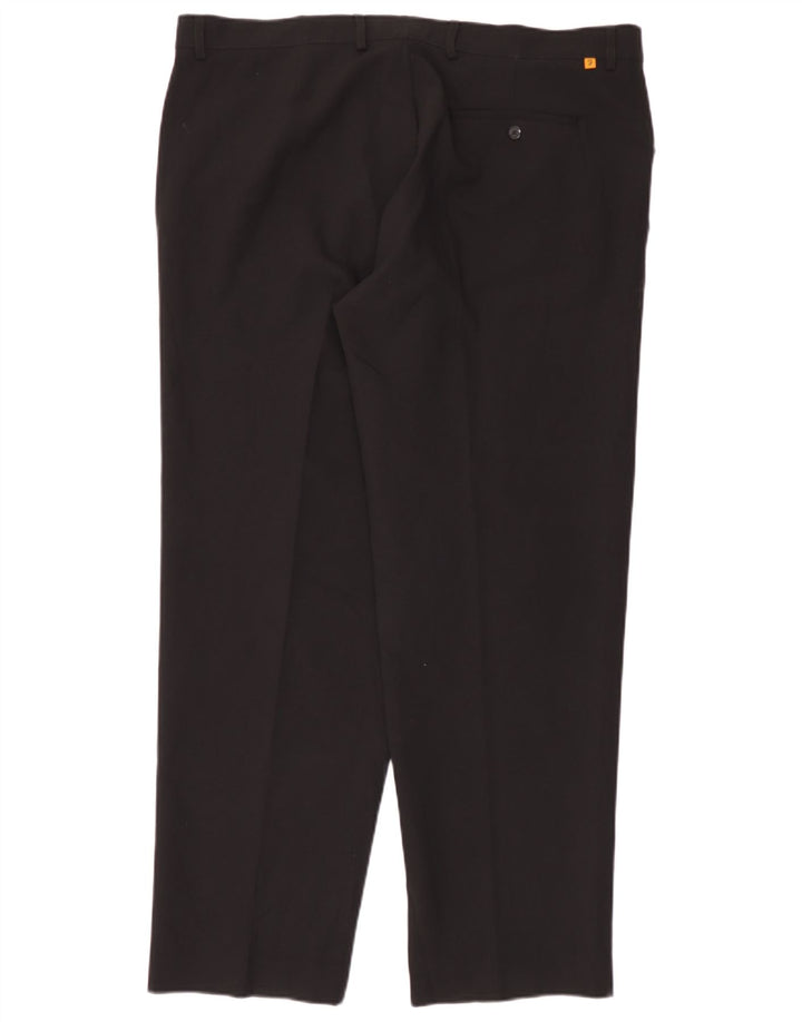 Farah Mens Straight Casual Trousers W42 L31 Black Polyester