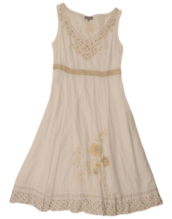 Marks & Spencer Womens Per Una A-Line Dress UK 14 Medium White Floral