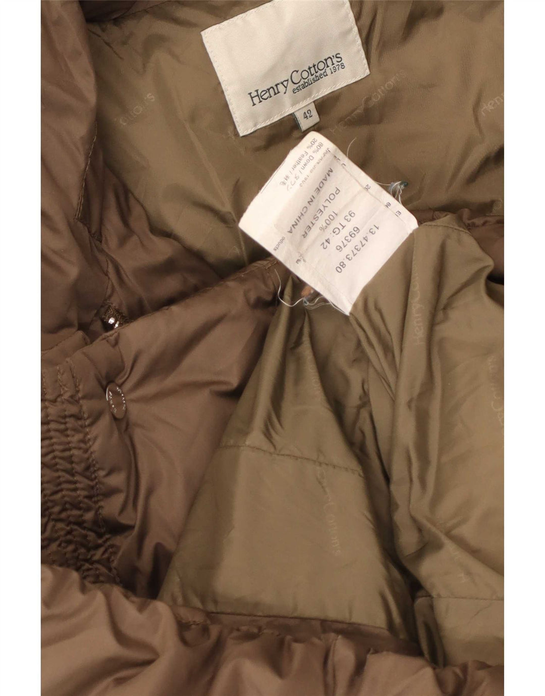 Henry Cottons Womens Padded Coat IT 42 Medium Brown Polyester
