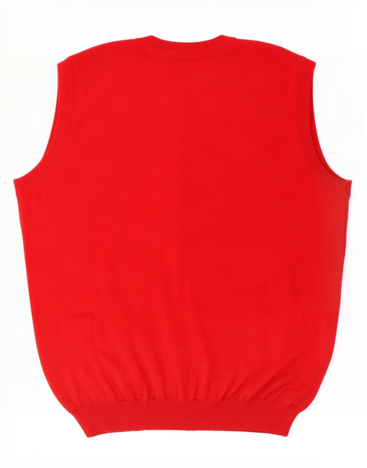 Amerigo Vespucci Mens Vest Tank Top 2XL Red Virgin Wool