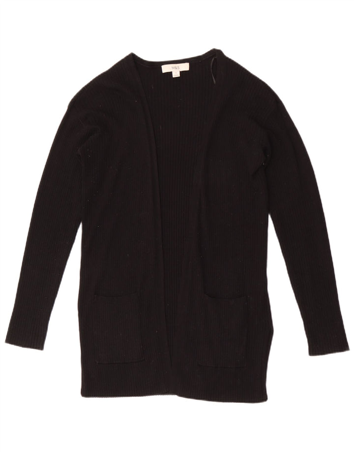 Marks & Spencer Womens Oversized Open Cardigan Sweater UK 6 XS Black