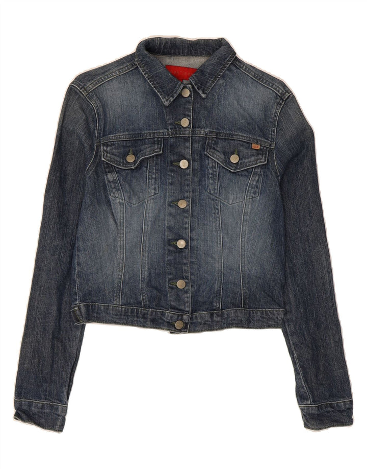 FCUK Womens Crop Denim Jacket UK 12 Medium Blue Cotton Vintage Fcuk and Second-Hand Fcuk from Messina Hembry 