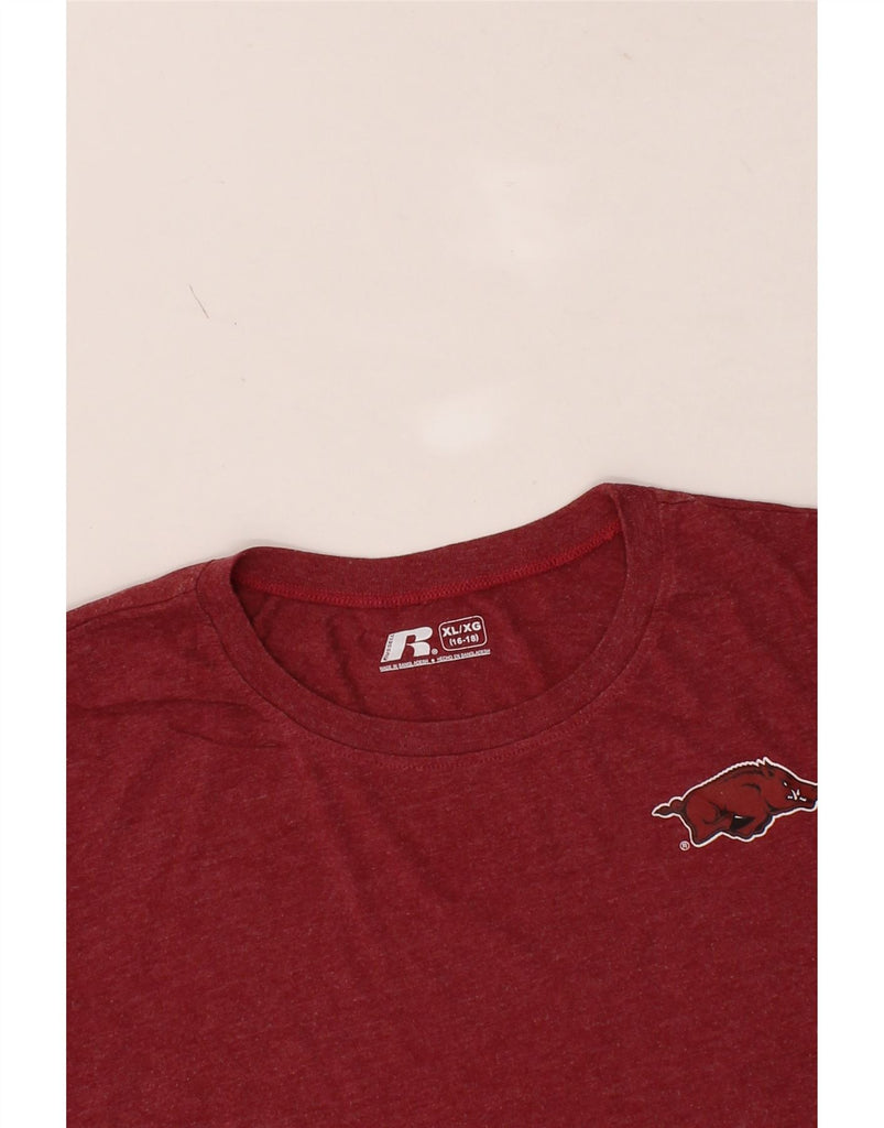 RUSSELL ATHLETIC Boys Graphic T-Shirt Top 15-16 Years XL  Red Colourblock Vintage Russell Athletic and Second-Hand Russell Athletic from Messina Hembry 
