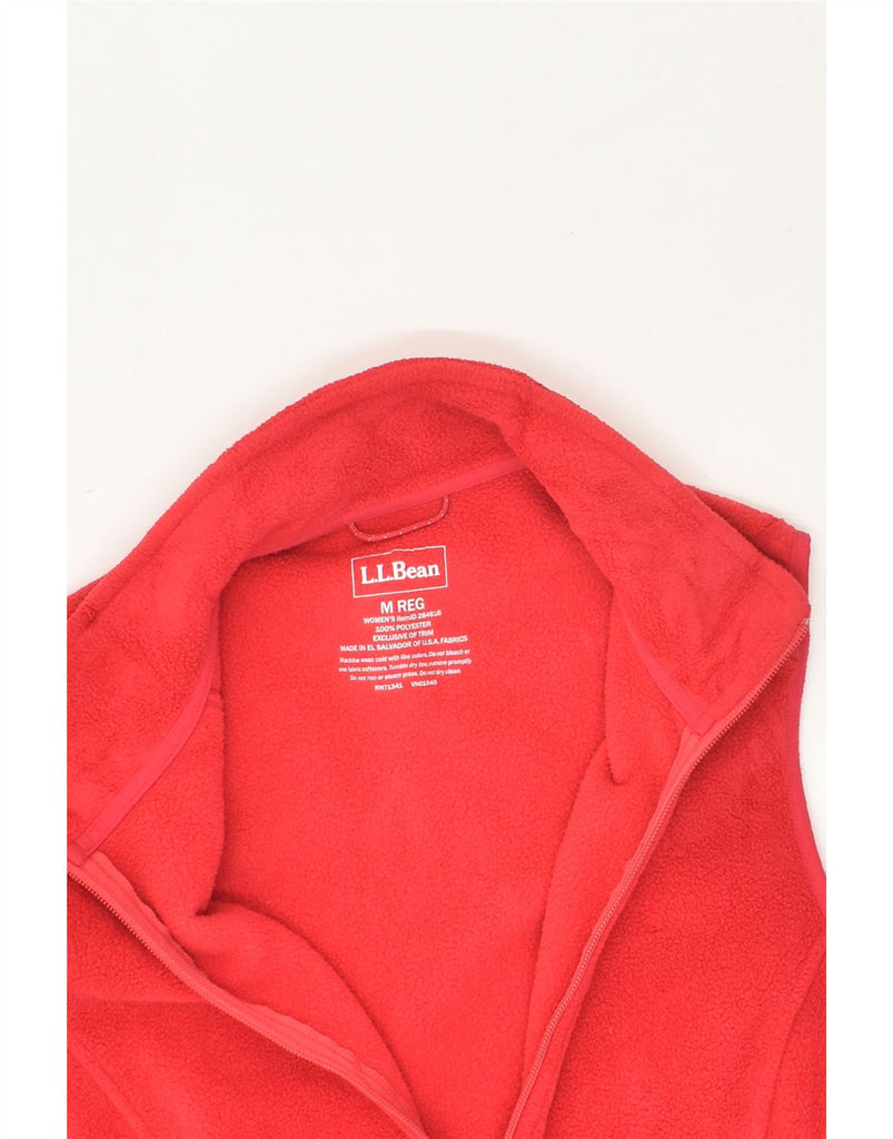 L.L.BEAN Womens Fleece Gilet UK 14 Medium Red Polyester | Vintage L.L.Bean | Thrift | Second-Hand L.L.Bean | Used Clothing | Messina Hembry 