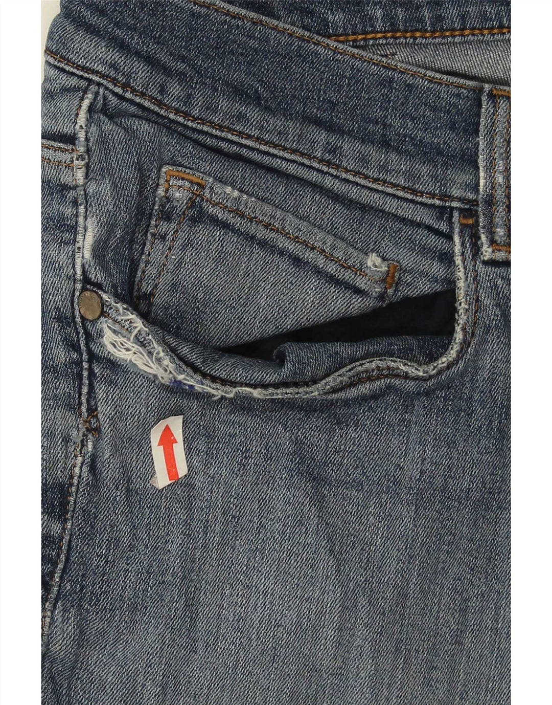 Trussardi Mens Distressed Cropped Jeans IT 51 Large W37 L26 Blue