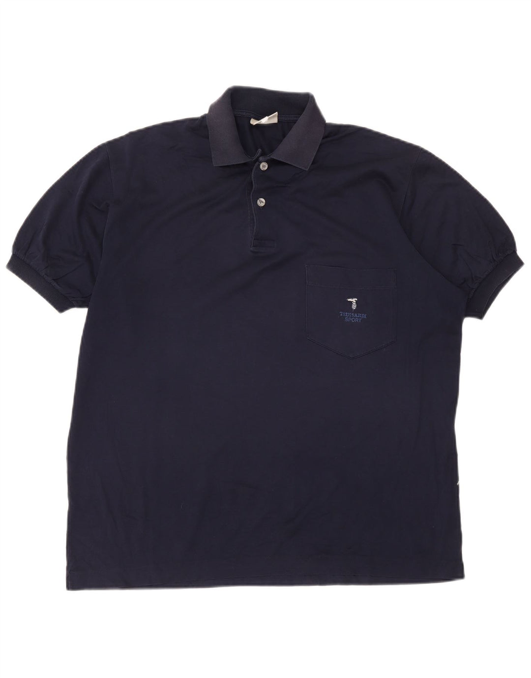 Trussardi Mens Polo Shirt IT 50 Medium Navy Blue