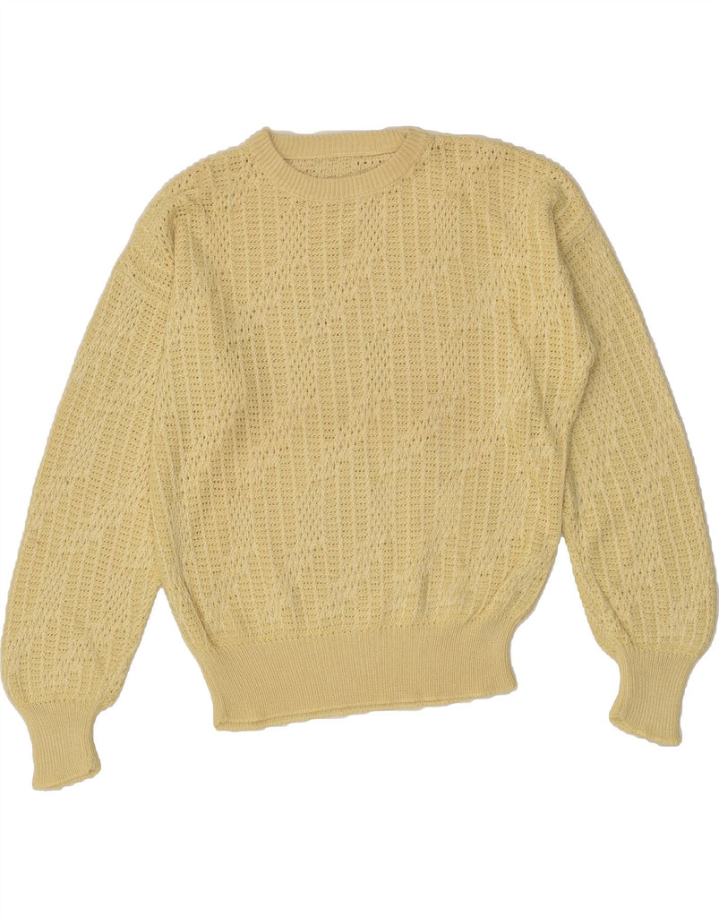 VINTAGE Womens Crew Neck Jumper Sweater UK 18 XL Yellow Cotton | Vintage Vintage | Thrift | Second-Hand Vintage | Used Clothing | Messina Hembry 