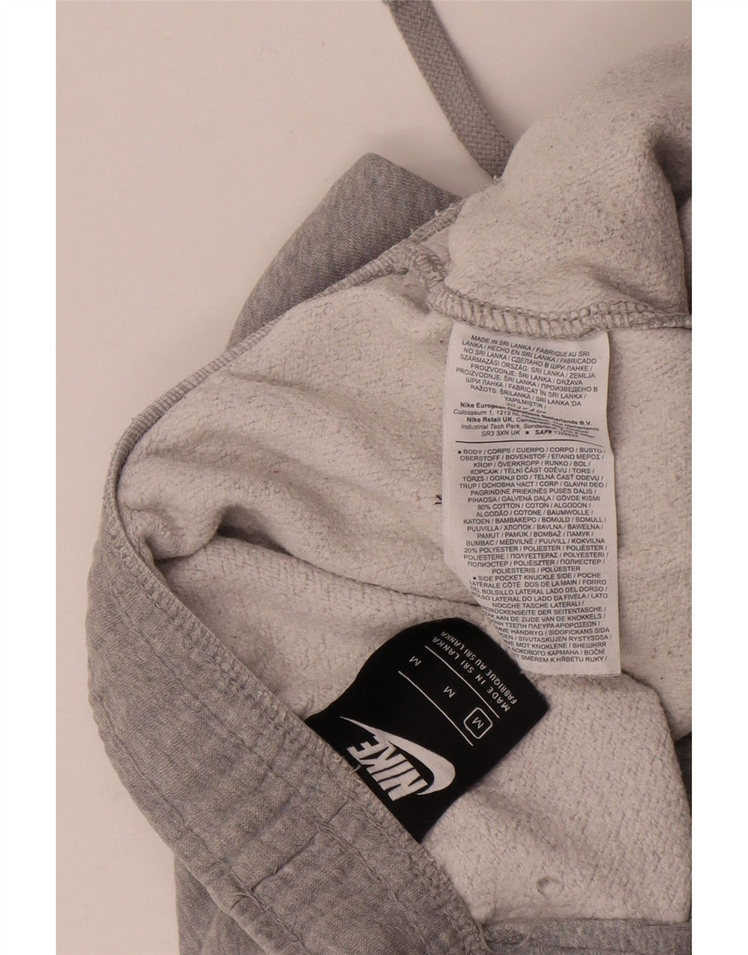 Nike Womens Tracksuit Trousers UK 14 Medium  Grey Flecked Cotton
