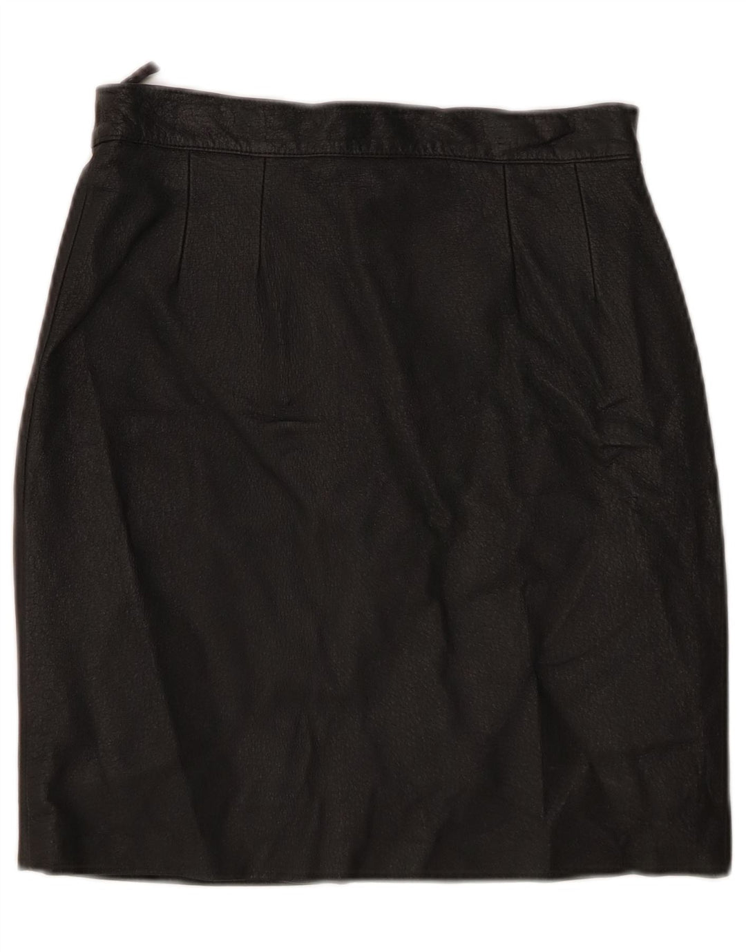 Vintage Womens Leather Skirt Small W26 Black