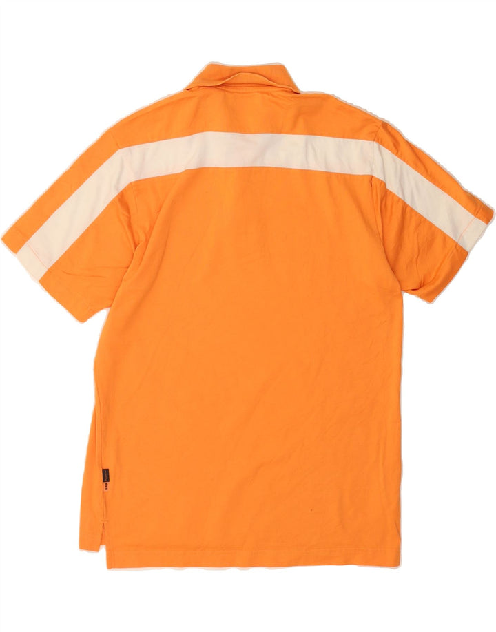 IZOD Mens Polo Shirt Small Orange Colourblock Cotton Vintage Izod and Second-Hand Izod from Messina Hembry 