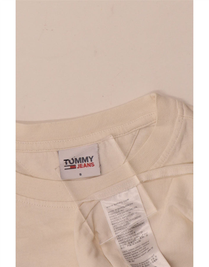 Tommy Hilfiger Mens Graphic T-Shirt Top Small White Cotton