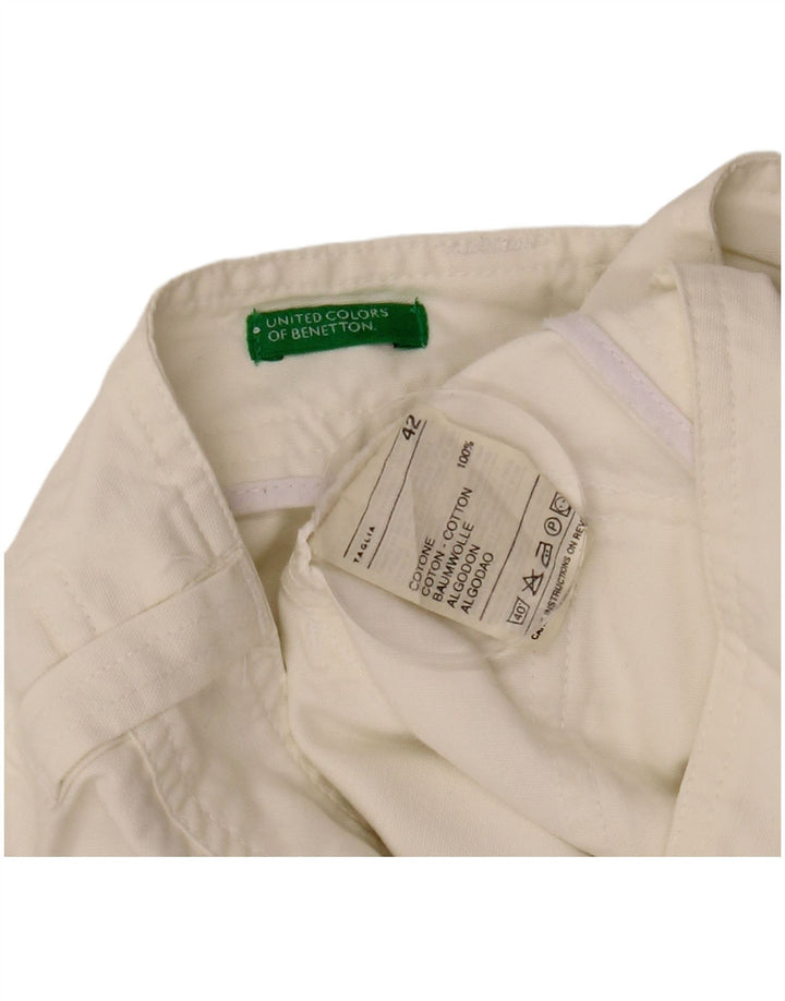 Benetton Womens Mini Skirt IT 42 Medium W29  White Cotton