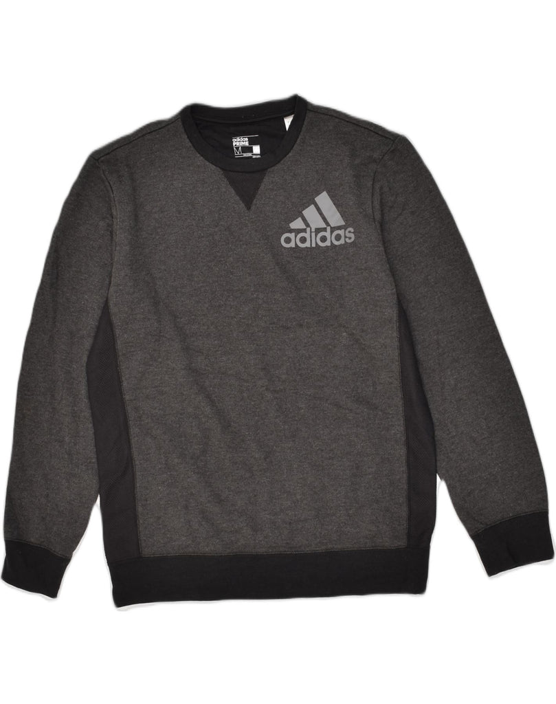 ADIDAS Mens Sweatshirt Jumper Medium Grey Colourblock Polyester | Vintage Adidas | Thrift | Second-Hand Adidas | Used Clothing | Messina Hembry 