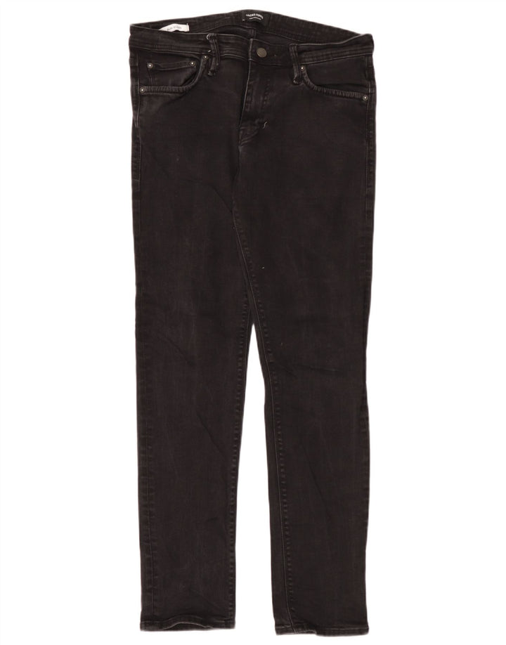 Jack & Jones Mens GLENN Slim Jeans W33 L32 Black Cotton
