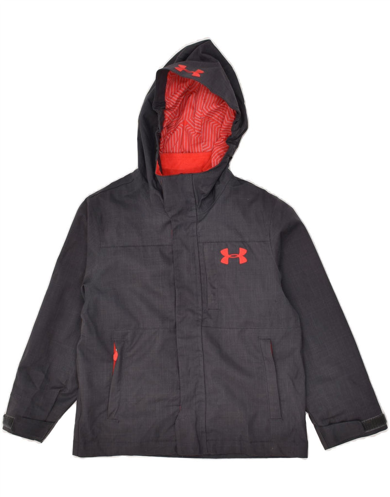 UNDER ARMOUR Boys Cold Gear Hooded Windbreaker Jacket 6-7 Years XS Grey | Vintage Under Armour | Thrift | Second-Hand Under Armour | Used Clothing | Messina Hembry 