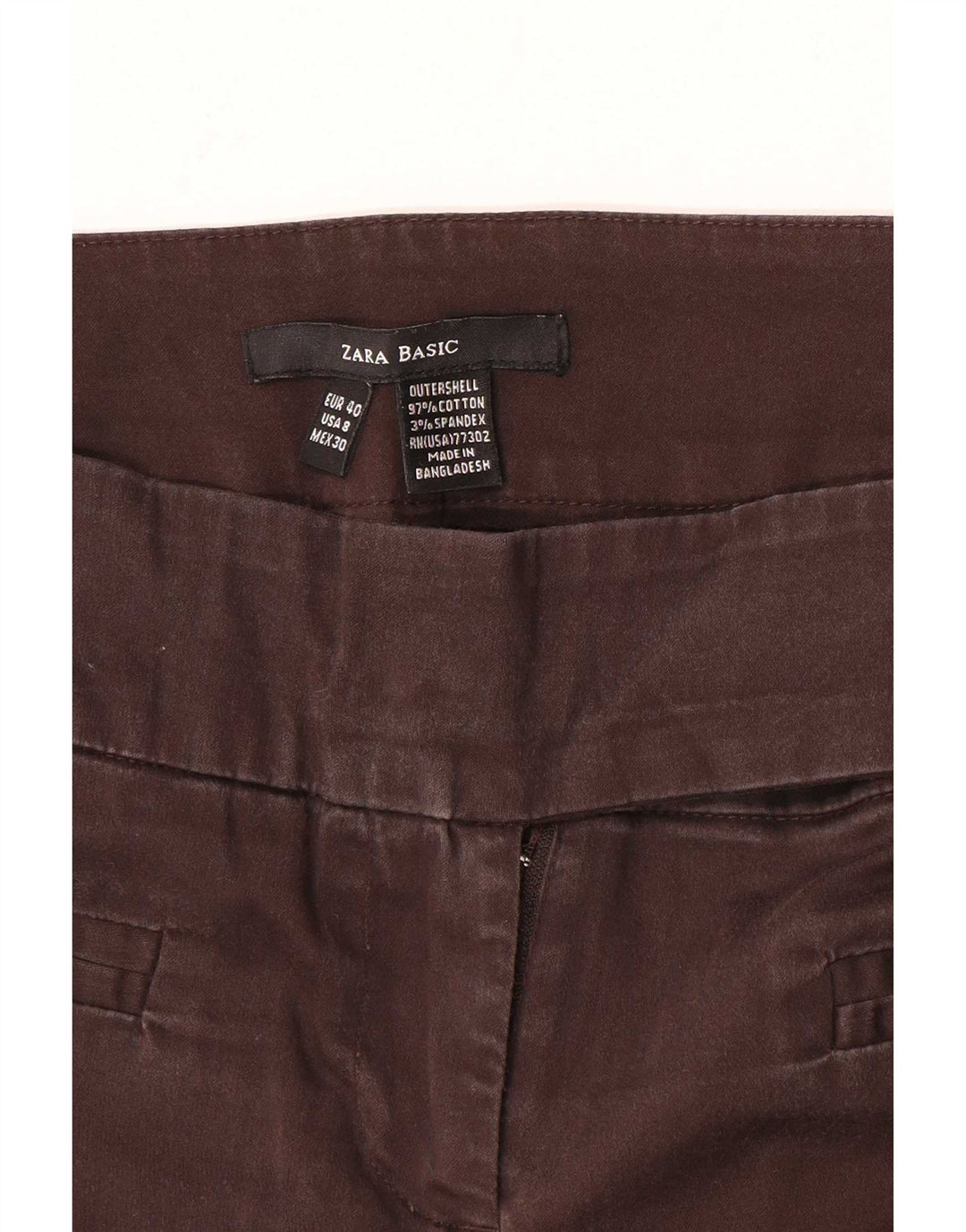 Zara Womens Bootcut Casual Trousers EU 40 Medium W30 L27 Brown Cotton