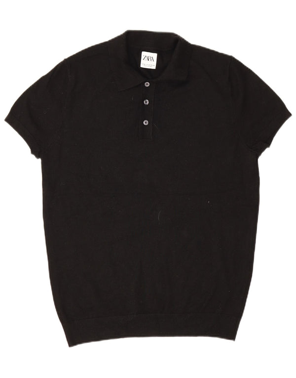 Zara Mens Polo Shirt Medium Black