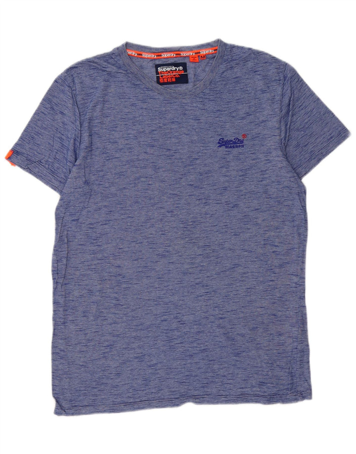SUPERDRY Mens T-Shirt Top Medium Blue Flecked Cotton
