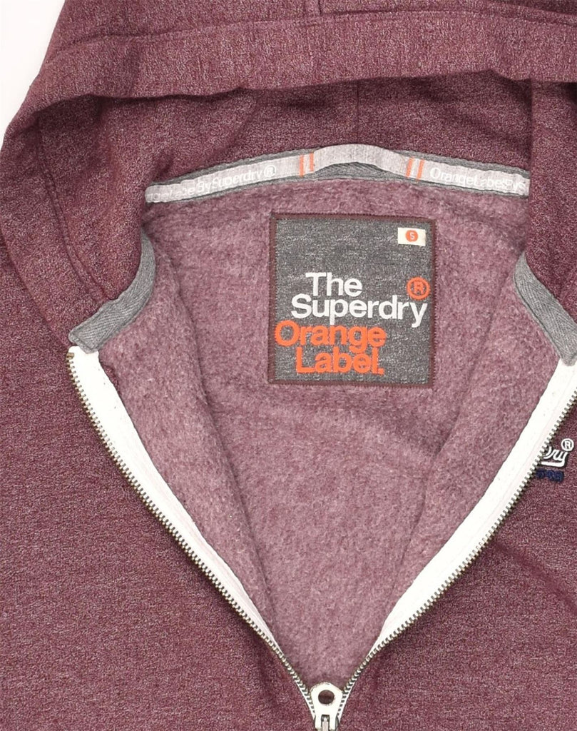 SUPERDRY Mens Zip Hoodie Sweater Small Burgundy Cotton | Vintage Superdry | Thrift | Second-Hand Superdry | Used Clothing | Messina Hembry 