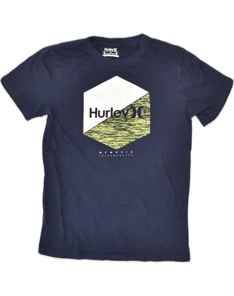 HURLEY Boys Graphic T-Shirt Top 13-14 Years XL Navy Blue Cotton | Vintage Hurley | Thrift | Second-Hand Hurley | Used Clothing | Messina Hembry 