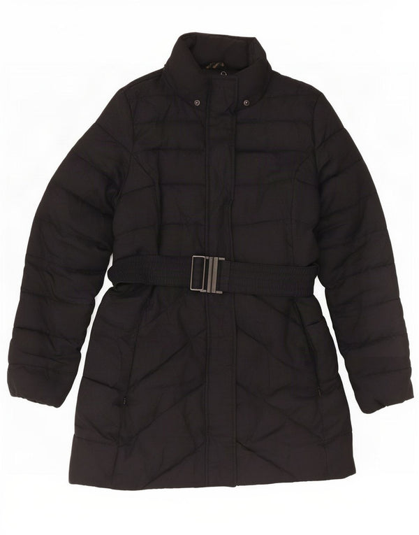 Barbour Womens Padded Coat UK 14 Large Black Herringbone