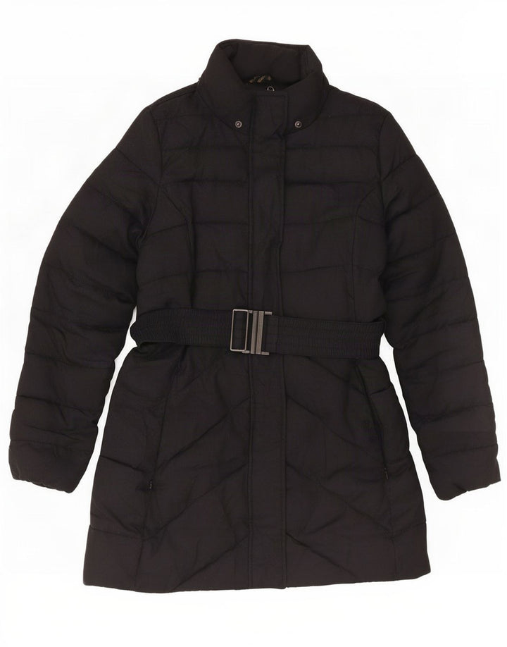 Barbour Womens Padded Coat UK 14 Large Black Herringbone